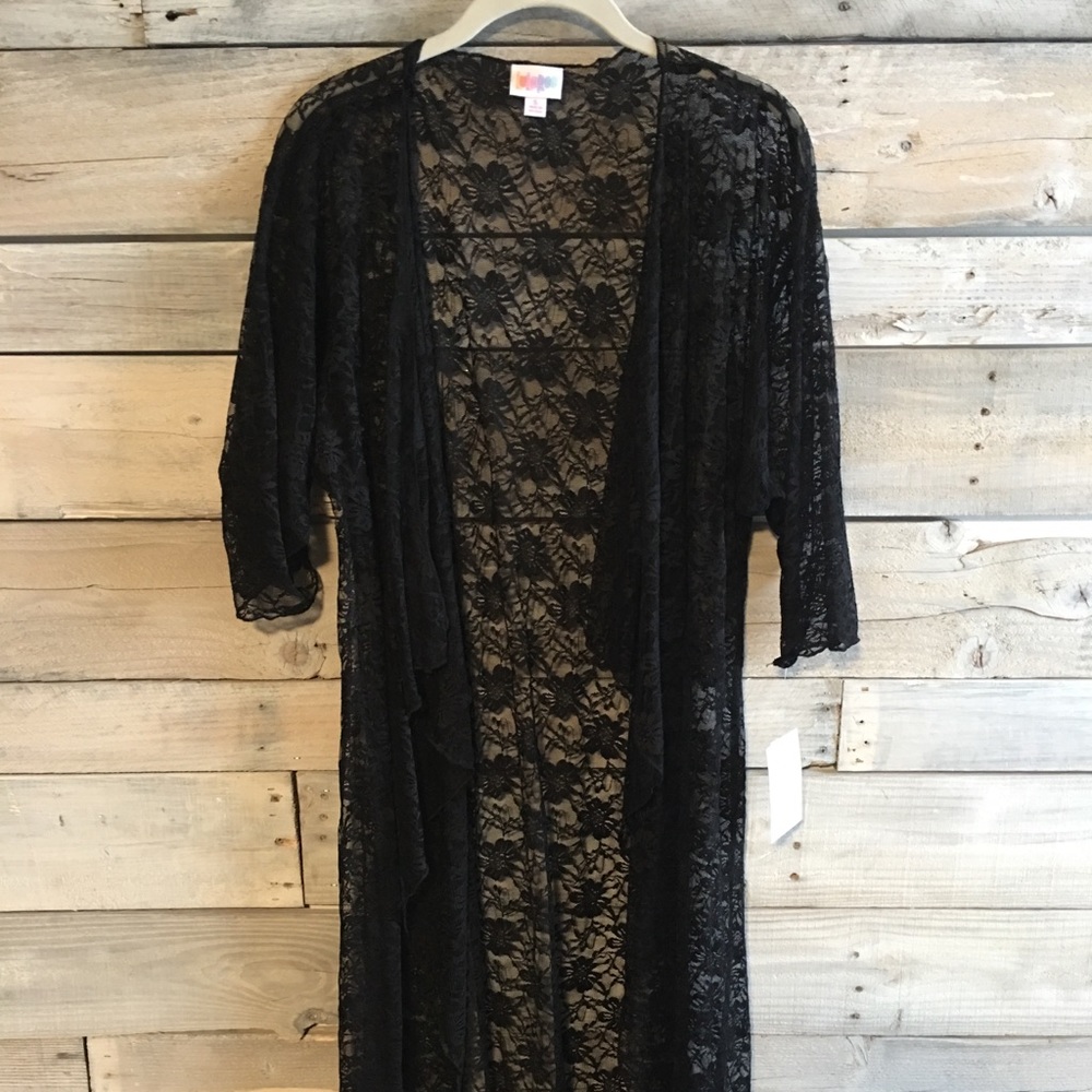 NWT LuLaRoe Black laced Shirley Kimono